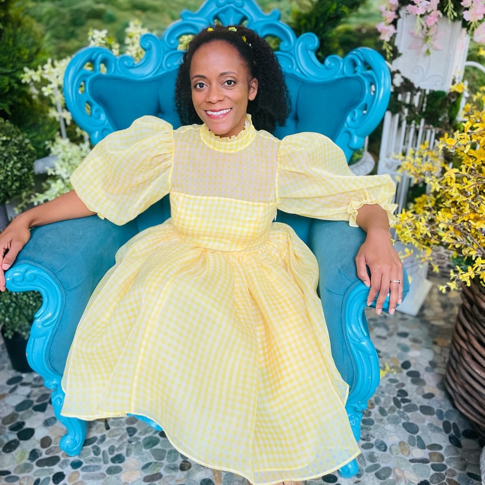 Selkie Buttercream Gingham dress